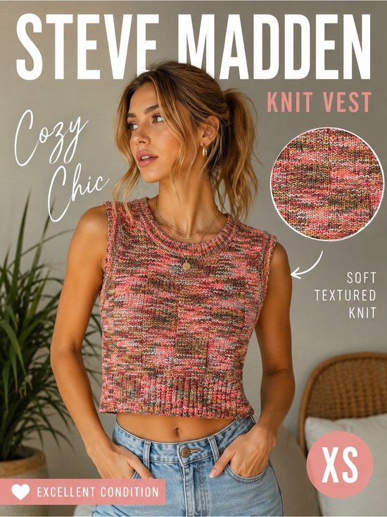 Steve Madden Sweaters - Steve Madden Multicolor Knit Sweater Vest - XS